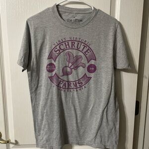 Gray and Purple Short Sleeve Tees with Printed Designs